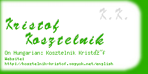 kristof kosztelnik business card